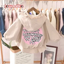 Lawadka vårhöst barnkläder för tjejer Skriv ut barn Hooded Jackor Coats Casual Children's Ytterkläder Baby Girl Clothes 211011