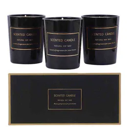 3 sztuk pachnący świeca elegancka aromaterapia świeca świeca (angielska gruszka frezja + mędrzec sól morska + Blue Phoenix Bell) H1222