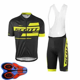 SCOTT Team Ropa Ciclismo Respirável Ciclismo Masculino Manga Curta Jersey Bib Shorts Conjunto Verão Roupas de Corrida de Estrada Uniforme de Bicicleta Ao Ar Livre Terno Esportivo S210042088