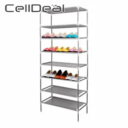 CellDeal Multi Warsties Tiers Proste włókniny Tkaniny Rack Stojak do przechowywania Organizator Cover Cabinet Shelf Buty Rack Storage 210609