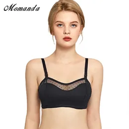 MOMANDA Lace Trim Plus Size Nursing Bra Full Cup Breast-feeding s Soft Wire Free for Pregnant Women 210918