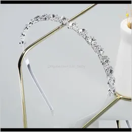 Pannband smycken droppleverans 2021 utsökt tunn kant hårband legering diamantröstad super blixt pannband liten blommor elegant fa