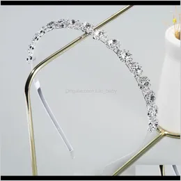 Headbands Jewelry Drop Delivery 2021 Exquisite Thin Edge Hair Band Alloy Diamond-Encrusted Super Flash Headband Small Flower Shape Elegant Fa