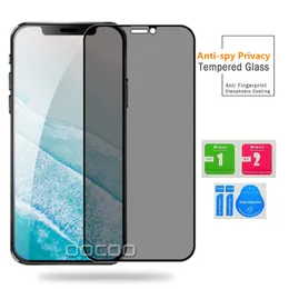 Full täckning Anti-Spy Screen Protector Tempered Glass Film 9H Hårdhet Scratch Resistant Bubble Free For iPhone 14 Pro Max 14Plus 14Pro 13 12 Mini 11 XS X XR 8 7 6 Plus