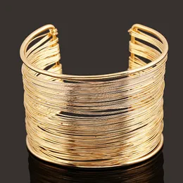 Fashion Classic Unisex Gold Silver Plated MultiLayer Strings Wristband Armband Bangles Vintage Wrap Manschettbanglar för kvinnor Q0719