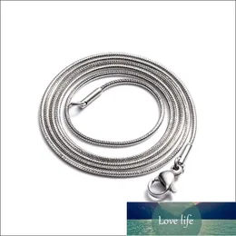 Billiga 316L Stainless Steel Snake Chain Halsband 0.9mm 2mm 16-28inches Mode Smycken För Män Och Kvinnor Passa Hänge Fabrikspris Expert Design Kvalitet Senaste Style