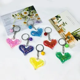 Transparenta hjärtformade nyckelringar Nyckelringskedjor Kreativ mobiltelefonväska Bilpendant Keyring Holder Söt Key Charm Presenter