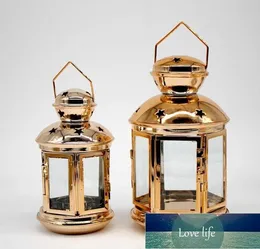 Portacandele a lanterna sospesa Portacandele cavo Candeliere Tealight Lanterne a candela marocchine dorate vintage Decorazione di nozze per la casa Esperto di prezzi di fabbrica