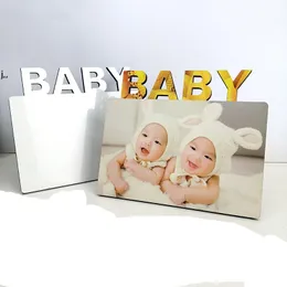Sublimering Blank Fotoram Ornaments DIY Värmeöverföring Album Kreativitet Skrivbord Dekoration Baby Födelsedag Full 180 * 150 * 5mm RRF14174