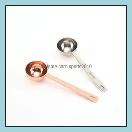 Outils de cuisine cuisine, bar à manger maison jardin 15 ml petite cuillère à café mesure cuillère échelle en acier inoxydable 304 matériau argent or rose mesure