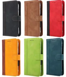Universal Läder Plånbok Fodral för iPhone 12 Samsung S21 Xiaomi Huawei Sony LG 4.0 till 7.0 tum telefonfall kort slots flip står lock
