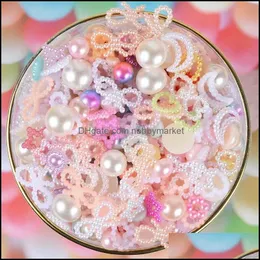 Other Jewelry Findings & Components 100G Mixed Heart Bow Flower Star Pearls Flatbacks Embellishments Diy Phone Nail Decorations Scrapbooking