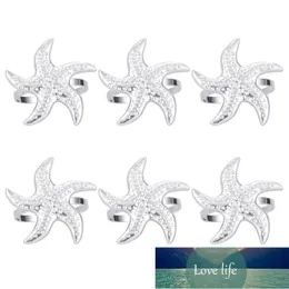 Silver Starfish servettringar servetthållare bröllop dekoration bordtillbehör party favör handduk fabrik pris expert design kvalitet senaste stil original