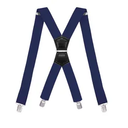 Mens Work Suspenders Heavy Duty med 4 starka klipp x Back Justerbara elastiska Braces Jean Trouser Black Grey för bröllopshändelser