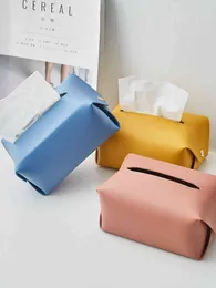 Paper Towel Container Facial Napkin Bag Holder Home Desktop Organizer Car Seat Storage Removable Tissue Case Leather Wipes Box