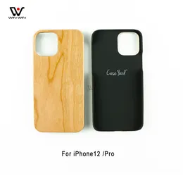 Fashion Wood PC Phone Shell Cases Shockproof For iPhone 12 Pro Max Mini Cover Genuine Nature Engraving Blank Wooden Bamboo Case 2023 wholesale