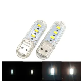 Mini portátil LED Night Light Equipamento de Acampamento Usb Power 3 LED Luz 25630 Lâmpada Lâmpada LED Keychain USB Luz Branca Quente 799 Z2