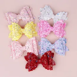 Party Favor Girls 'Tre-Layer Bow Hairpin European And American Children's Sequin Clip 6 Stil lämplig för tjejer T2i52196