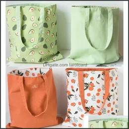 Torby do przechowywania Home Organization Housee Ogród Ogród Bawełna Shopper Fabric Tkanina Dwustronna Podwójna torba ręczna i Pościel Pocket Handbag Sklep Spożywczy