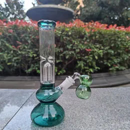 10 인치 공작 녹색 유리 물 파이프 봉 트리 퍼콜 레이터 Extra Ash Catcher Hookah