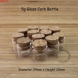 50 teile/los Förderung 5g Glas Kork Flasche Mini 5 ml Leere Vail Kosmetik Behälter Nachfüllbare Glas Stopper Probe kleine Verpackung menge