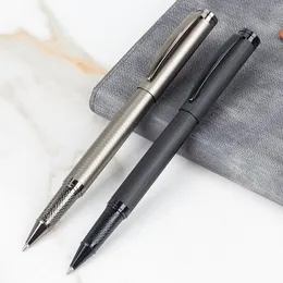 Ballpoint Pens Luxury Quality Black Titanium Matel Gift Roller Ballpen Business Office Switzerland Frosted Signature Ink