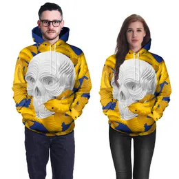 New Mens Women Designers Hoodies Fashion sweatshirt Man Long Sleeve Men s Womens Yellow skull Clothing B101-233
