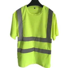 Men's T-Shirts Reflective Safety Short Sleeve T-Shirt High Visibility Road Work Tee Top Hi Vis Workwear