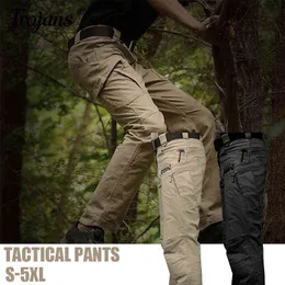 Nowe męskie wodoodporne spodnie Cargo elastyczne wiele kieszeni wojskowe męskie spodnie Outdoor spodnie do biegania Plus rozmiar spodnie taktyczne męskie H1223