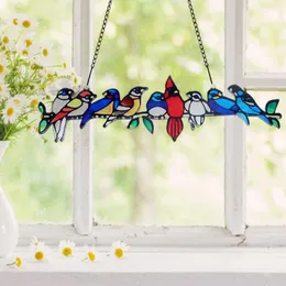 Obiekty dekoracyjne Figurki Zwierząt Ptak Gatunki Okno Pokój Dekoruje Nordic Dekoracja Akrylowa I Metal Craft Symulacja Wiszące Ornament F