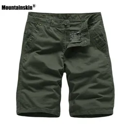 Mountainskin 2020 New Men's Cargo Shorts Summer Men Casual Cotton Short Pants Sport Solid Color Knee Length Shorts Male SA892 X0601