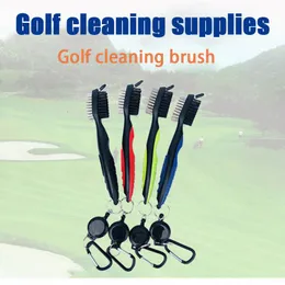 Spazzola per la pulizia delle mazze da golf Accessori per la pulizia del putter portatile a doppia faccia Strumento MVI-ing Ausili per l'allenamento del golf