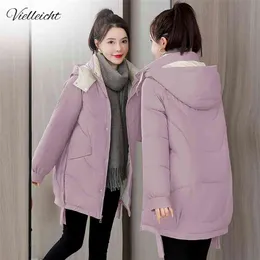 Vielleicht Winter Women Coats Comfortable Fashion Basic Jacket And Coat Casual Long Parkas Hooded 210923