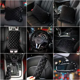 Seat Cushions Car Interior Decoration Set Hand Brake Cover Gearshift Belt Shoulder Automatic Rearview Mirror