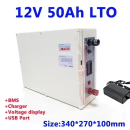 Batteria al litio titanato LTO 12V 50Ah 60Ah 80Ah a carica rapida con cella da 2,4 V con BMS per barca elettrica inverter + caricabatterie 5A
