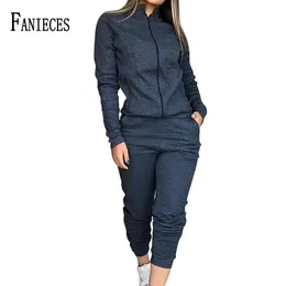 2 peças Set Mulheres Primavera Outono Casual Tracksuit Turtleneck Zipper Outwear Casaco + Calças Sportwear Feminino Chandal Mujer 210520