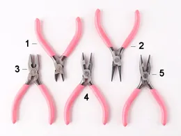 Cute Pink Color Handle Anti-slip Splicing and Fixing Jewelry Pliers Tools & Equipment Kit for DIY Jewelery Accessory Design