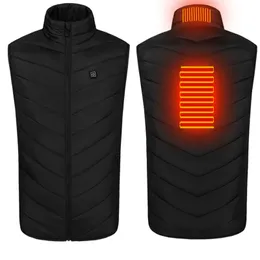 Casual uppvärmning Waistcoat USB Electric uppvärmd Vest Men Stand Collar Smart Men Jacket Thermal Warm Keeping Winter Heated Jacket