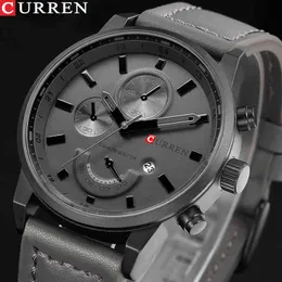 Curren Mäns Casual Sport Quartz Watch Mens Klockor Top Märke Luxury Quartz-Watch Läder Militär Watch Wrist Male Clock Drop Q0524