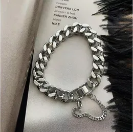 Mode Link Kedja Bangle Silver Clip-Chain 19cm Smycken Gåvor för Kvinnor Män S0063 50pcs