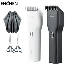 Enchen Boost Hair Trimmer för Män Kids Trådlös USB Uppladdningsbar Elektrisk Clipper Cutter Machine med justerbar kam 220106