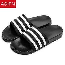 Pantofole Uomo e Donna Casual ASIFN EVA Scarpe Coppia Infradito Soft Black White Stripes Estate Uomo Chaussures Femme Slides