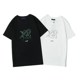 21SS夏の女性デザインティーTシャツレタープリントデザインレトロなパターン高品質の高品質高級半袖通気性