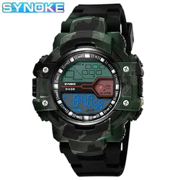 Män elektronisk armbandsur kamouflage Militär sporthandledsklockor Alarm Kalender Multifunktion Digital vattentät klockor med armbandsur