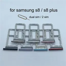 100% New Single Sim Micro SD Memory Card Tray Holder Slot Replacement For Samsung Galaxy S8 G950 VS S8 Plus G955 200PCS Free UPS