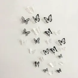 Väggklistermärken 2021 18st 3d Svartvitt Butterfly Sticker Konstdekal Heminredning Rumsinredning Drop Est