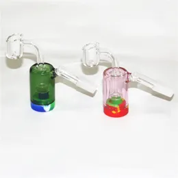 Narghilè 14mm Glass Ash Catcher 45 90 gradi con contenitore in silicone da 5 ml Reclaimer Acchiappacenere maschio femmina per Banger al quarzo Bong d'acqua Dab Rigs