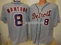 Custom MIKIE MAHTOOK Béisbol JERSEY GRIS Puntada Cualquier Nombre Número Hombres Mujeres Juventud camiseta de béisbol