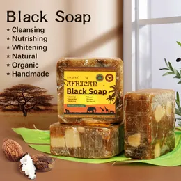 100% afrykańskie czarne mydło wyrabiane ręcznie Magic Beauty Bath Zabieg na ciało Skóra trądzikowa Naturalne mydło surowe