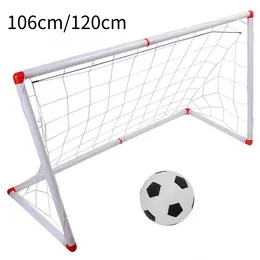 106 / 120cm inomhus utomhus mini barn fotboll fotbollsmål postnät med bollpump barn fotboll sport leksak officiell storlek